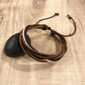 Multi-Strand Faux Leather & Cotton Cord Bracelet